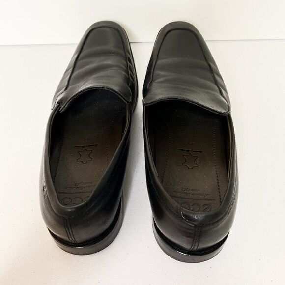 Ecco Black Leather Slip On Loafer Dress Shoes - Picture 7 of 9